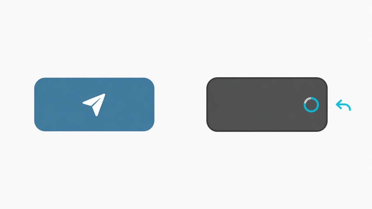 Flat vector showing a Send button before and after being pressed, the after state offering an Undo link beside a small countdown ring